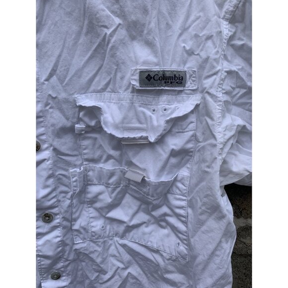 Tennessee Volunteers Shirt Mens Small White Logo Vented Columbia Button Up PFG* - Picture 4 of 7